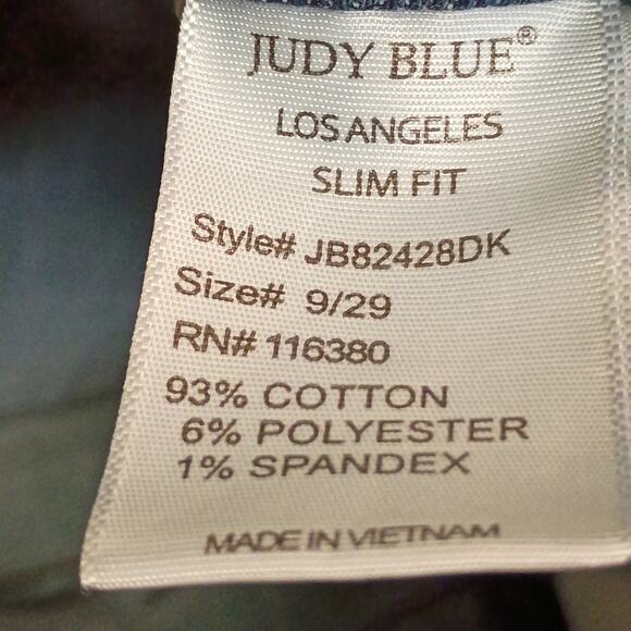 Judy Blue Women 9/29 Dark Wash Miles City Slim Fit Cropped Fray Hem Denim Jeans - Picture 5 of 6